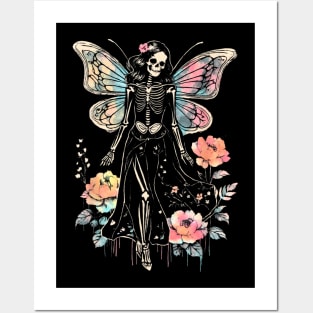 Goth Roses Butterfly Skeleton Fairy Posters and Art